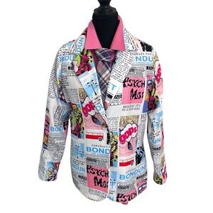 SHEIN Women’s Pop Art Graphic Blazer. Size M